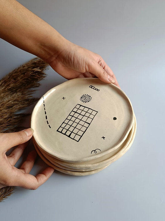 Ink & Earth Ceramic Quarter - Snack Plate