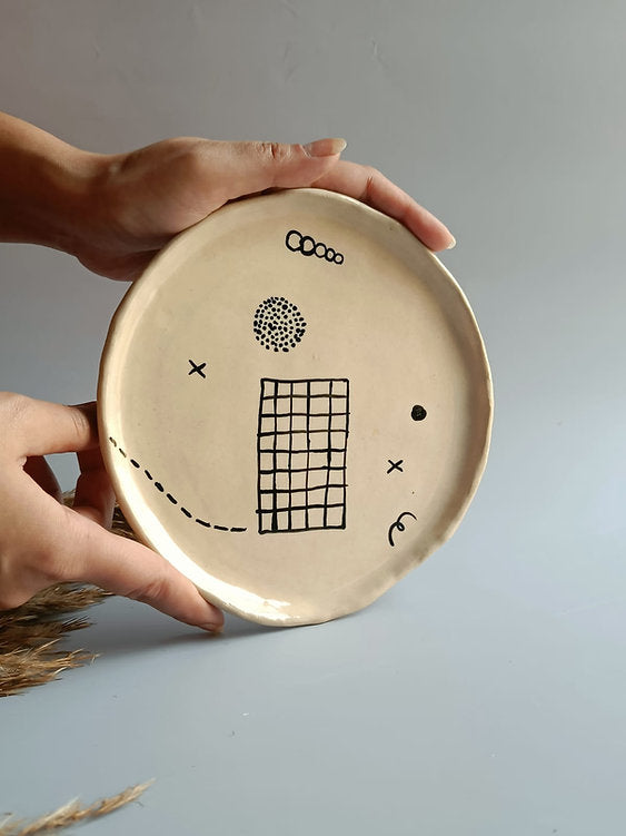 Ink & Earth Ceramic Quarter - Snack Plate