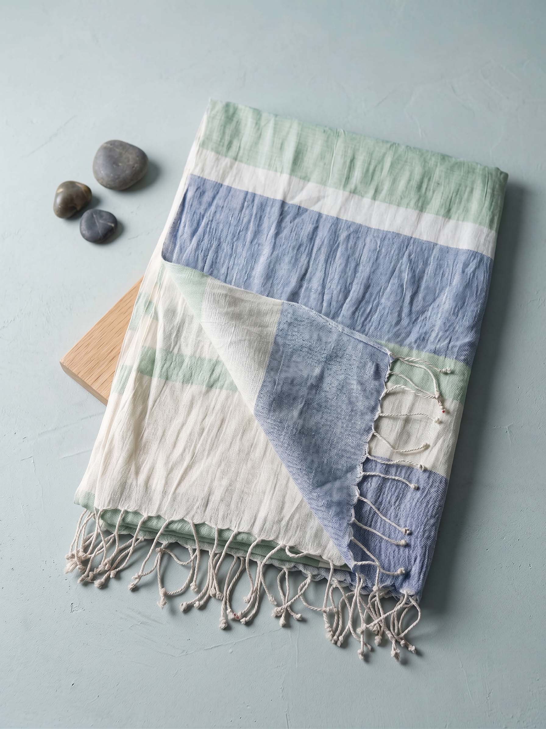 Ivory Mauve Hemp Stole