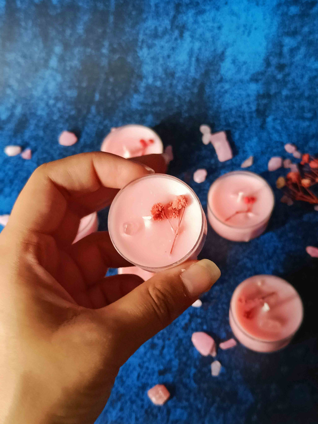 Dry flowers & Crystal Tealight - Set of 6
