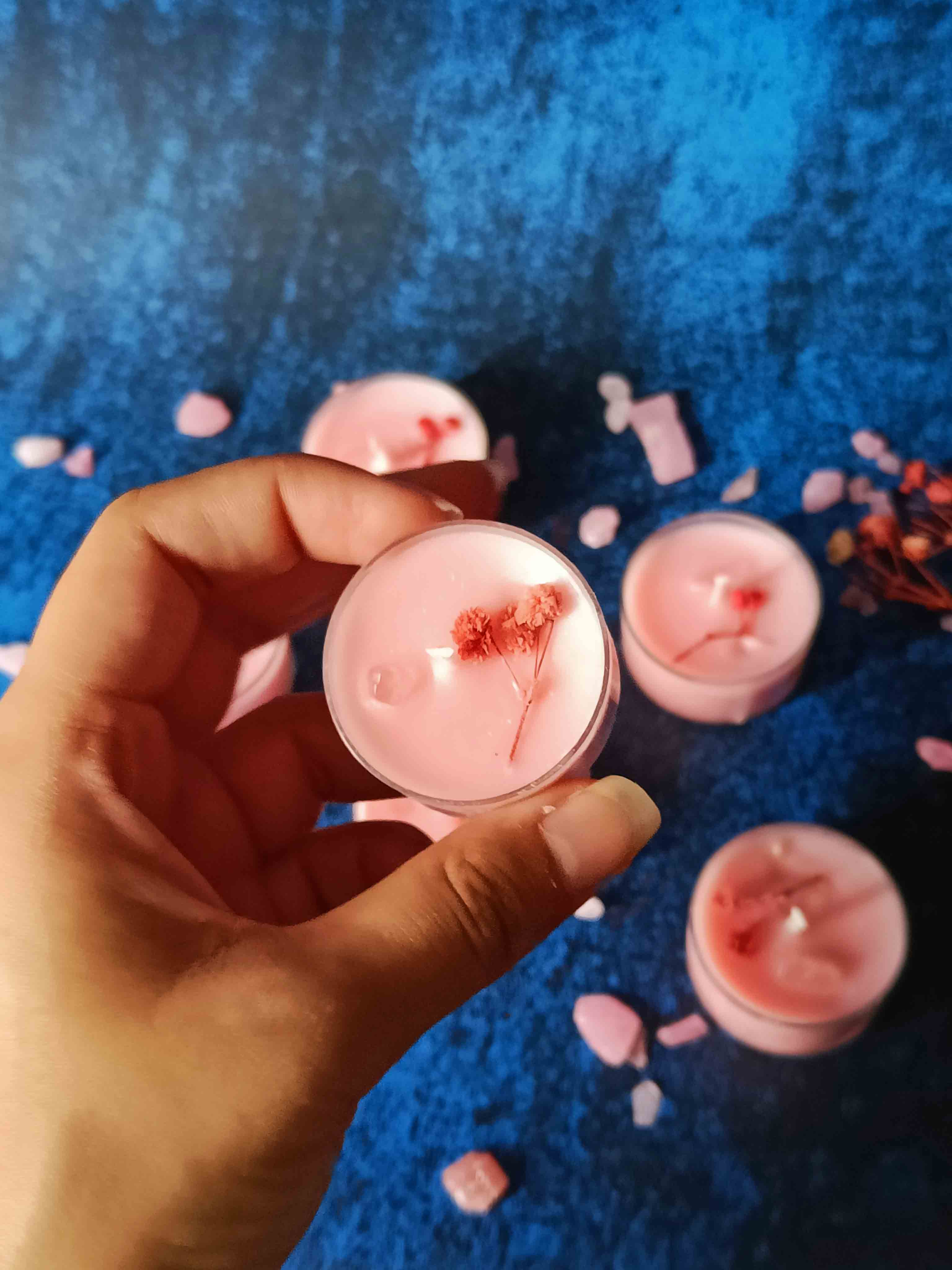 Dry flowers & Crystal Tealight - Set of 6