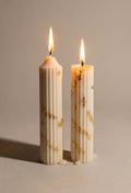 White Gold Hope Pillar Candle - Set of 2