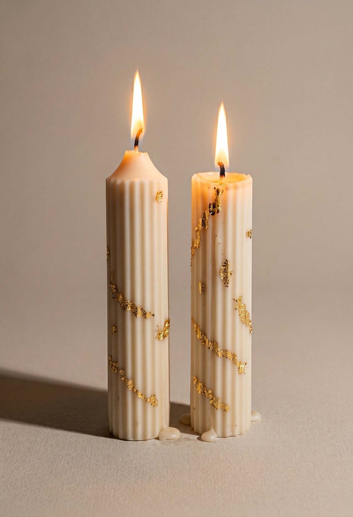 White Gold Hope Pillar Candle - Set of 2