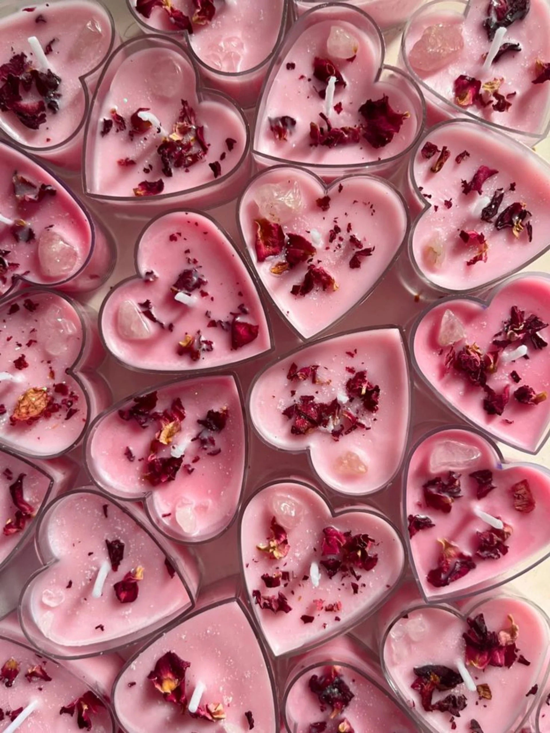 Crystal Heart Tealight Candle - Set of 6