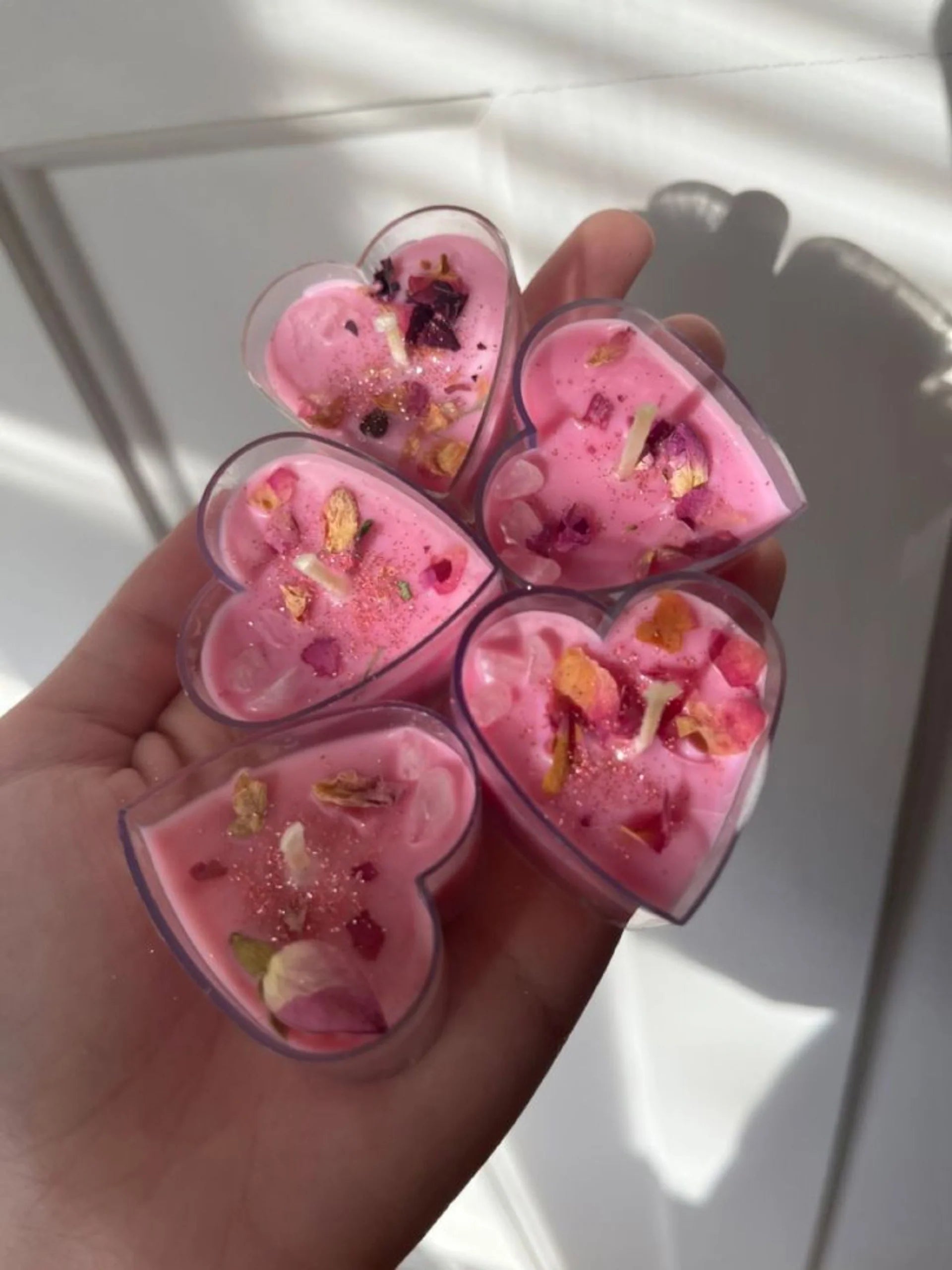 Crystal Heart Tealight Candle - Set of 6