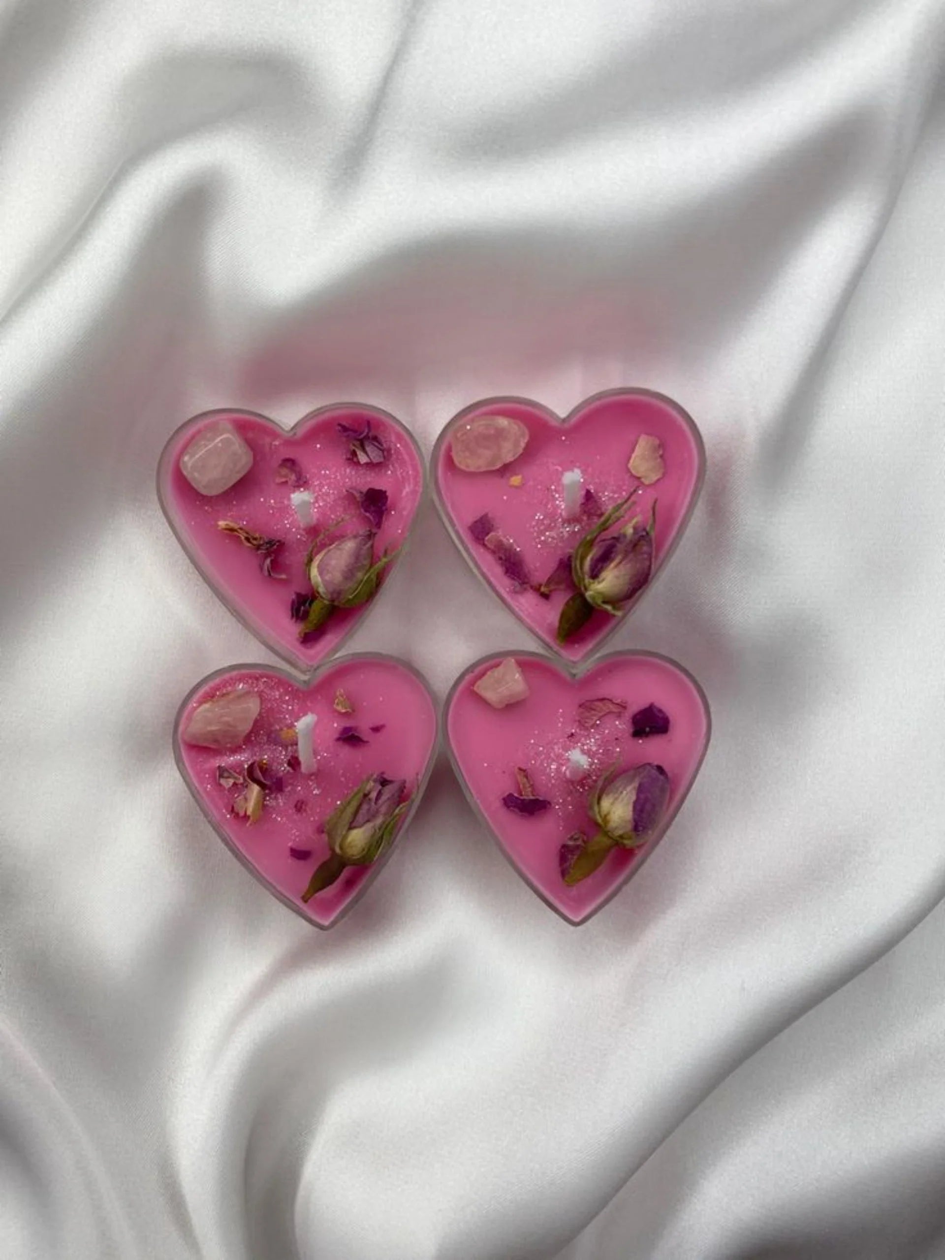 Crystal Heart Tealight Candle - Set of 6