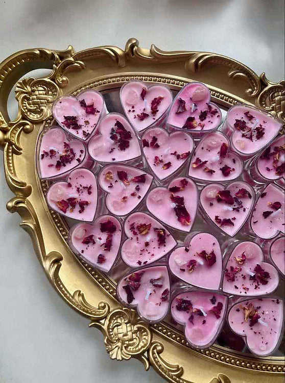 Crystal Heart Tealight Candle - Set of 6